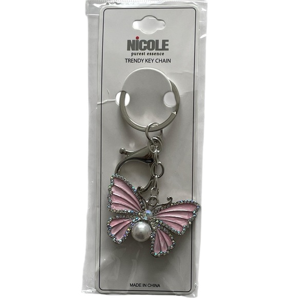 Nicole Pink Butterfly Keychain - Picture 4 of 4